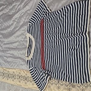 J. Crew Navy and White Striped Shirt